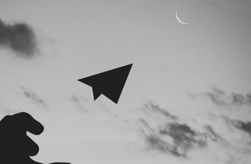 paper airplane moon